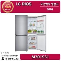 [LG B2B] ﻿﻿LG DIOS 300리터 모던엣지 냉장고 (상냉하동) - M301S31